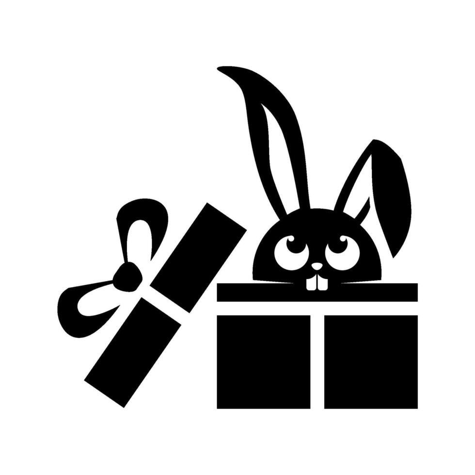 Rabbit in gift box vector