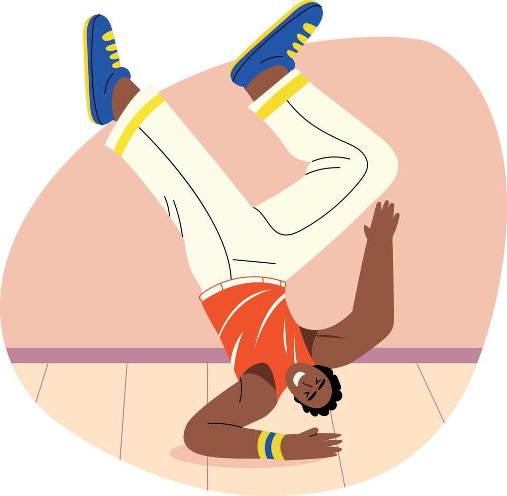 A flat style illustration of street dancer vector