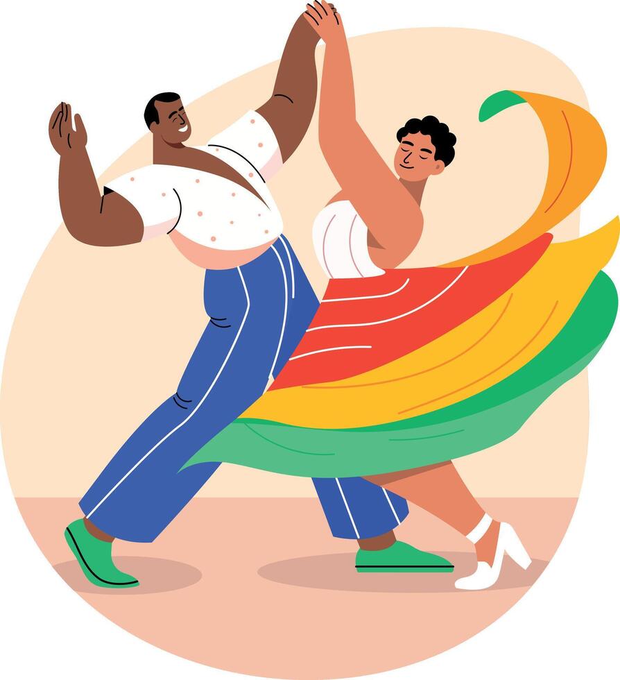 A flat style illustration of best dance duo vector