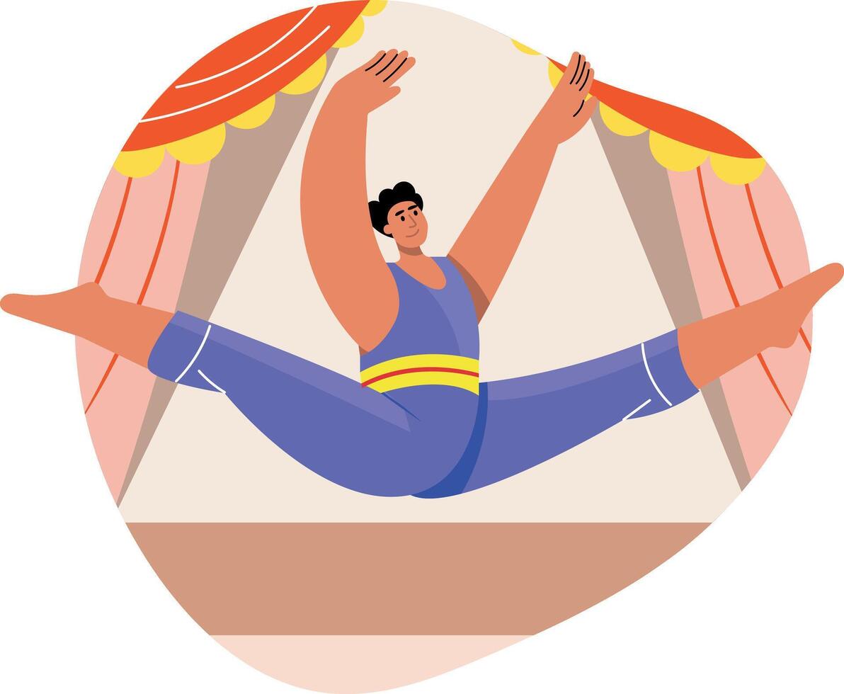 A flat style illustration of a character performing contemporary dance vector