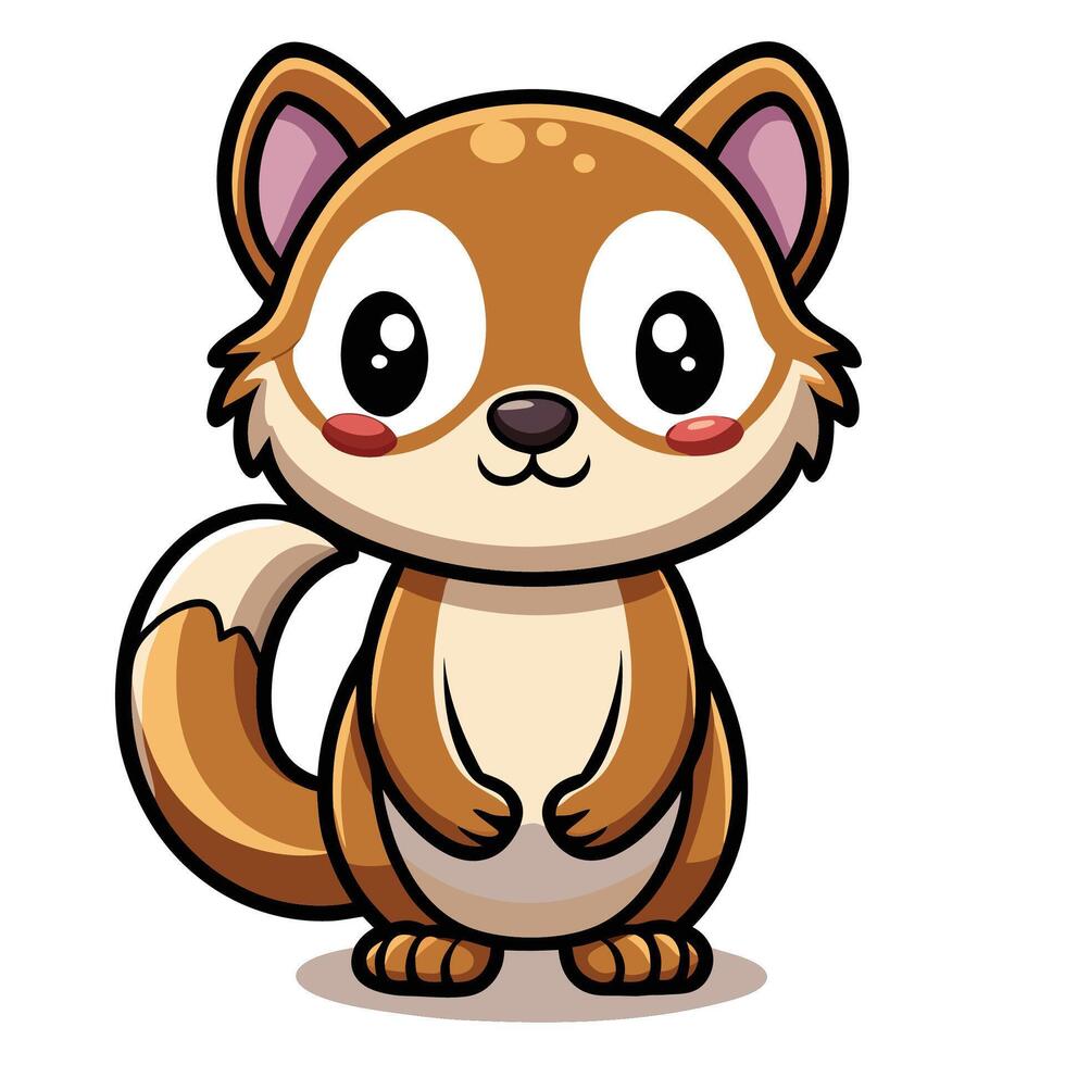 a cartoon squirrel standing with its paws on the ground vector