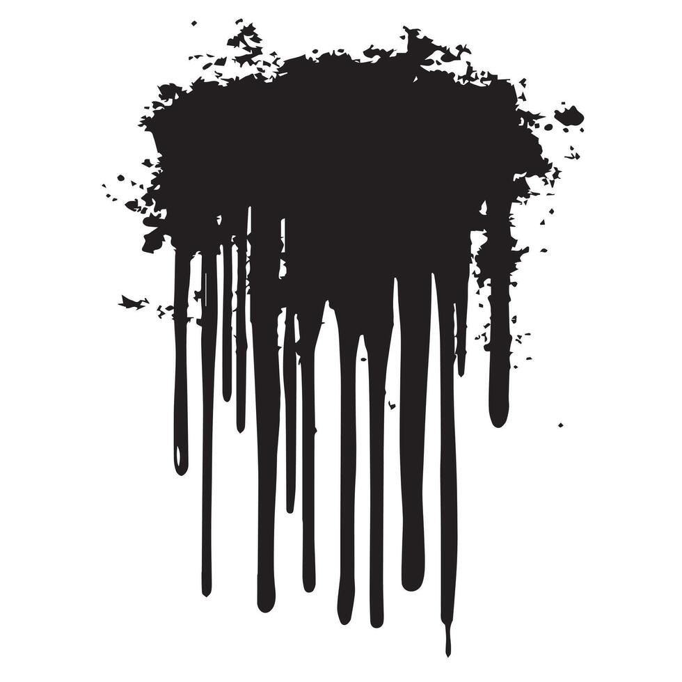 Monochrome Dripping Ink Abstract Pattern with a Gritty Aesthetic vector