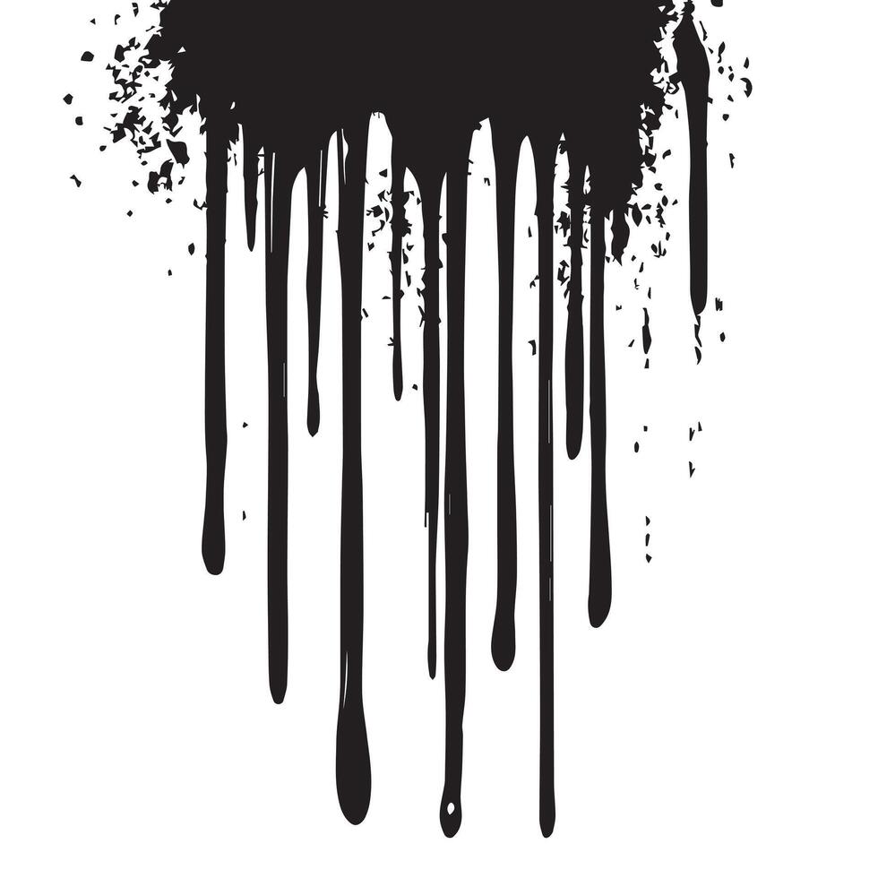 Distressed Brush-Stroked Black Dripping Art with an Urban Aesthetic vector