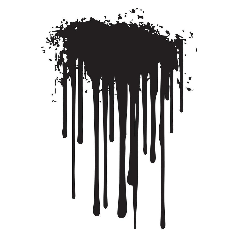 Organic Abstract Black Dripping Texture with a Chaotic Ink Effect vector