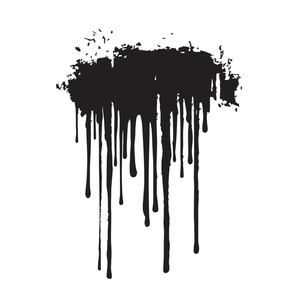 Minimalist Grunge Black Drip Effect with a Rugged Edge vector