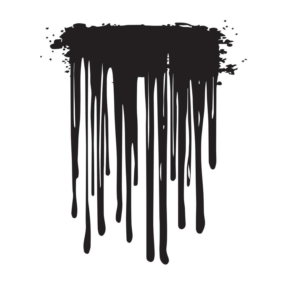 Fluid and Messy Black Dripping Pattern with a Grunge Feel vector