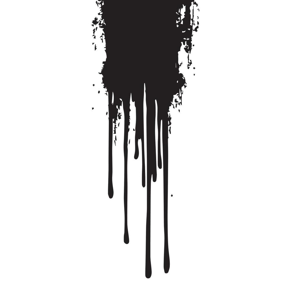Expressive Ink-Splattered Black Dripping Pattern with a Gritty Edge vector