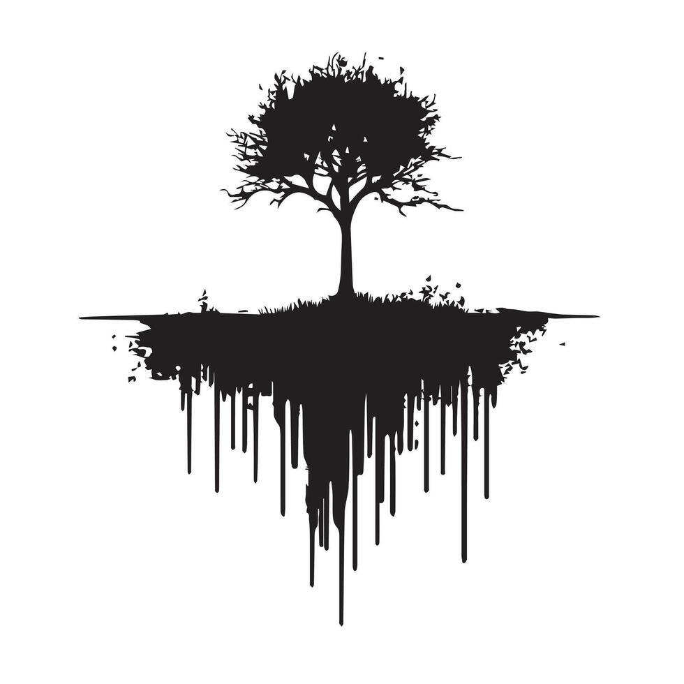 Bold Black Dripping Pattern with a Weathered Texture vector