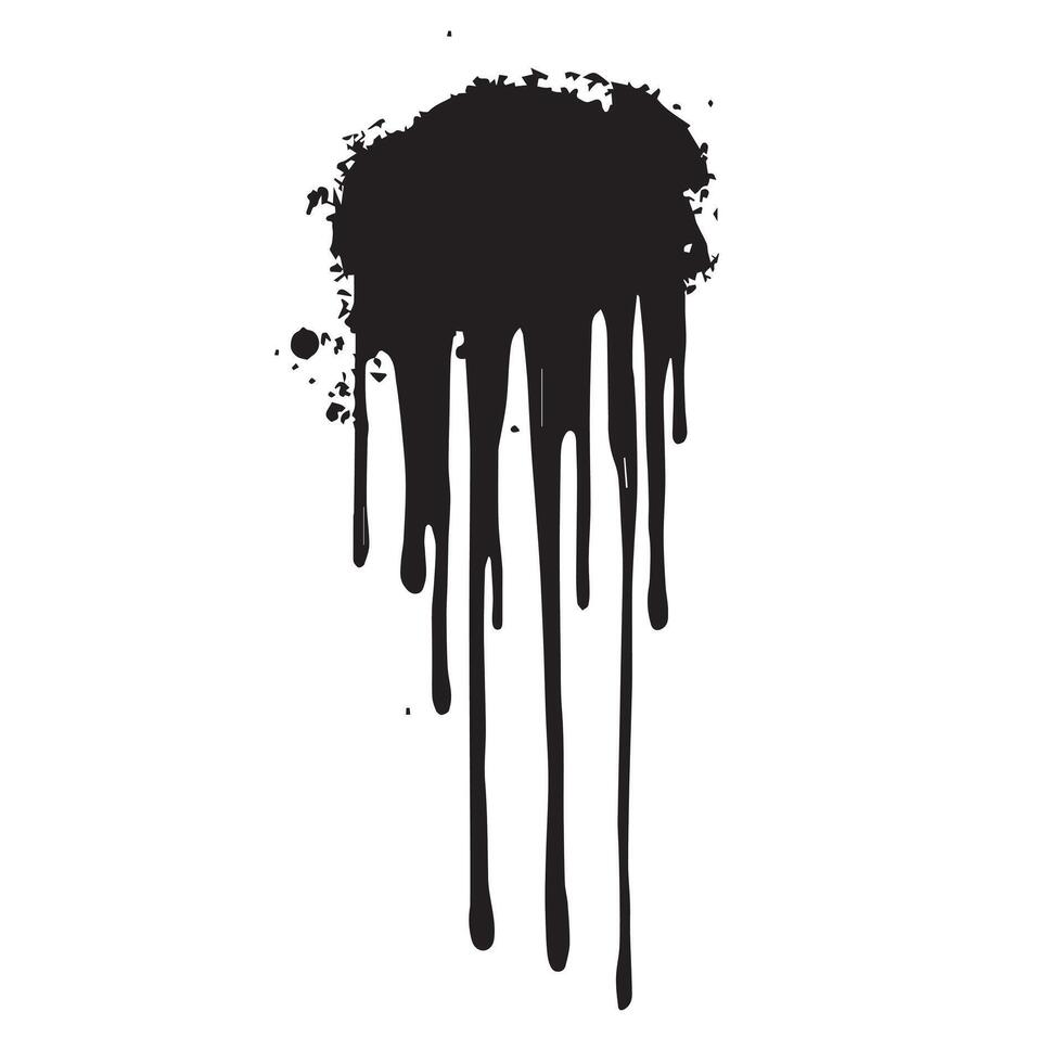 Bold Urban Black Dripping Pattern with Distressed Features vector