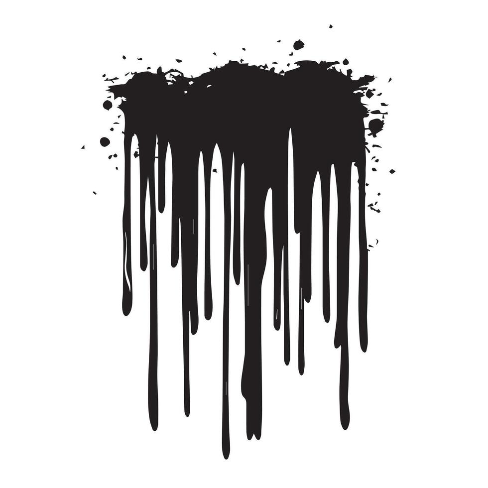 Ink Spill Black Dripping Design with a Smudged Appearance vector