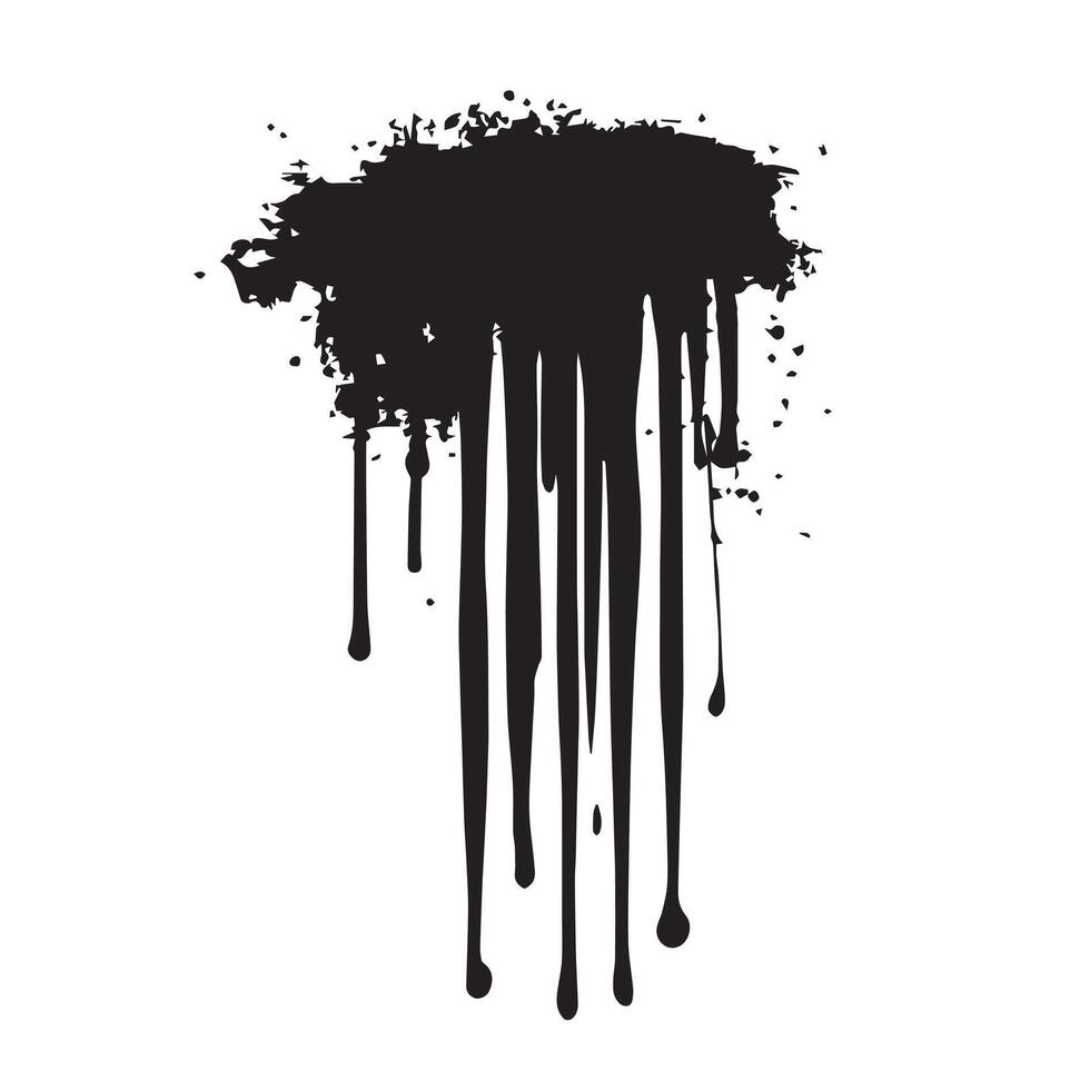 Heavy Stroked Black Dripping Abstract Texture vector