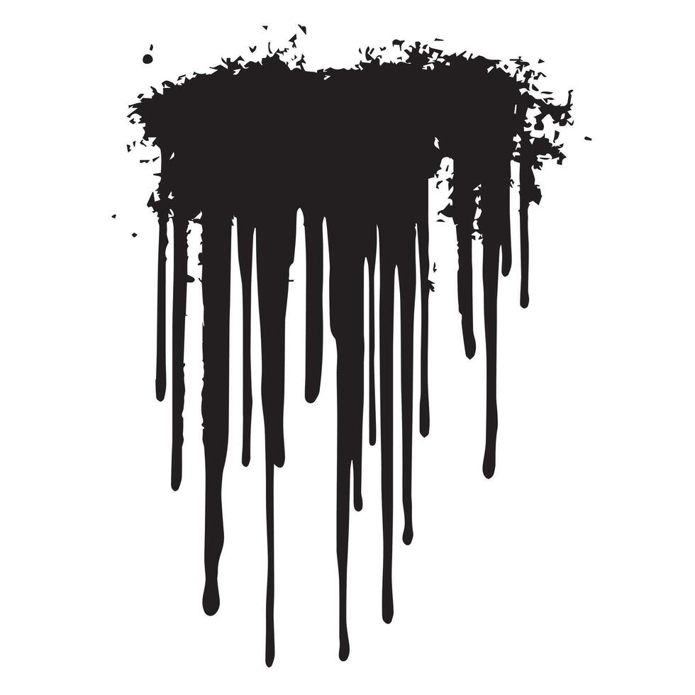 Freeform Black Dripping Streaks with a Textured Look vector