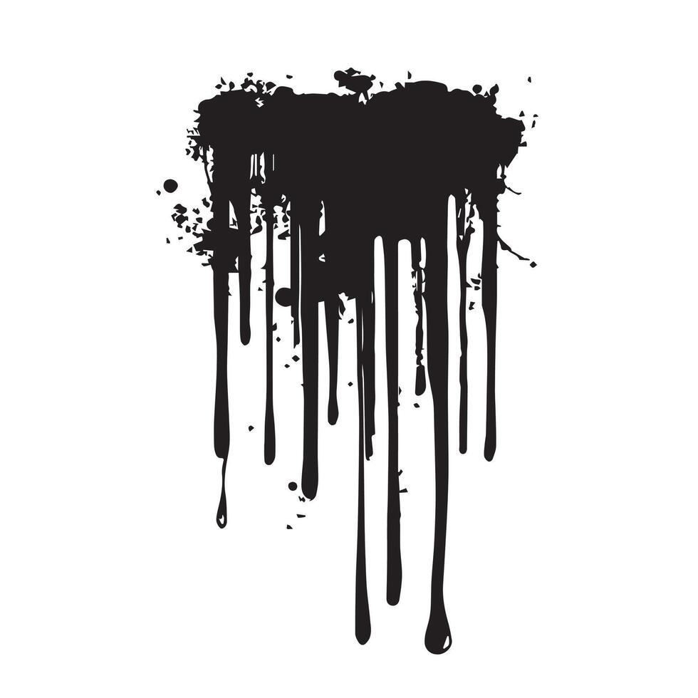 Artistic Chaos Black Dripping Pattern with a Rough Appeal vector