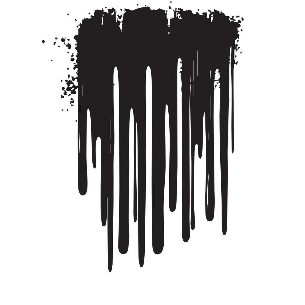 Ink Dripped Black Abstract Pattern with a Grunge Look vector