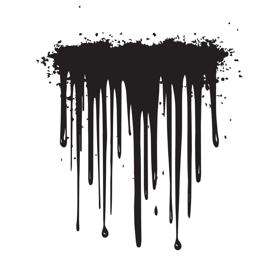 Abstract Black Dripping Pattern with Grunge Texture vector