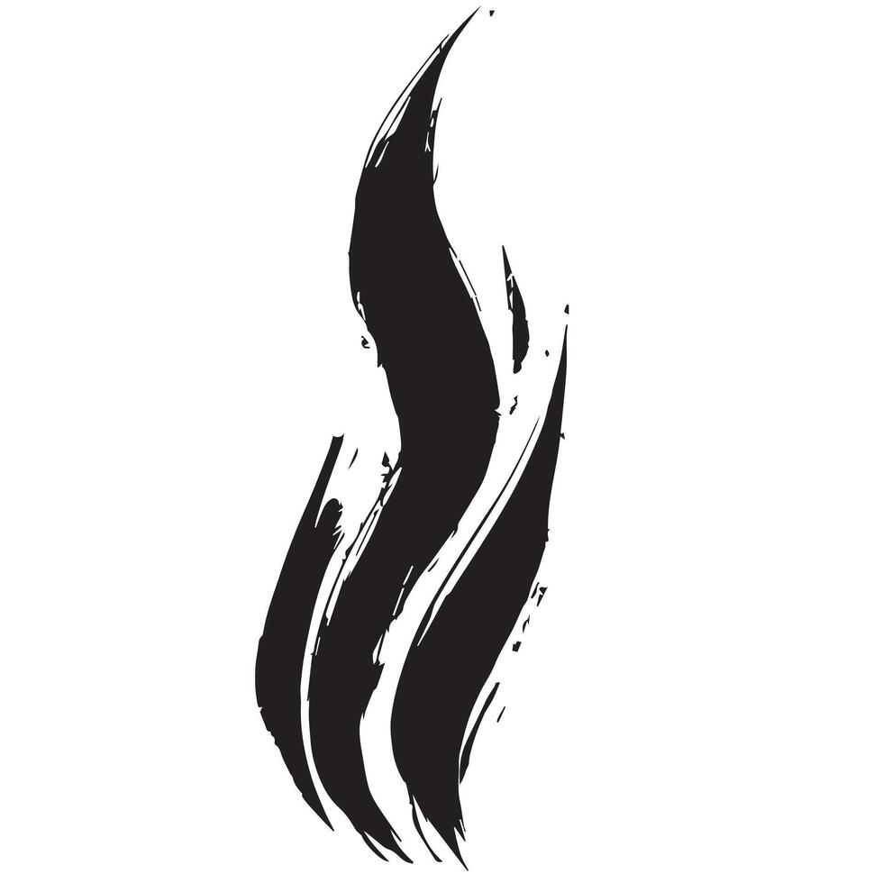 Hand Painted Black Fire Icon with a Rough Texture vector
