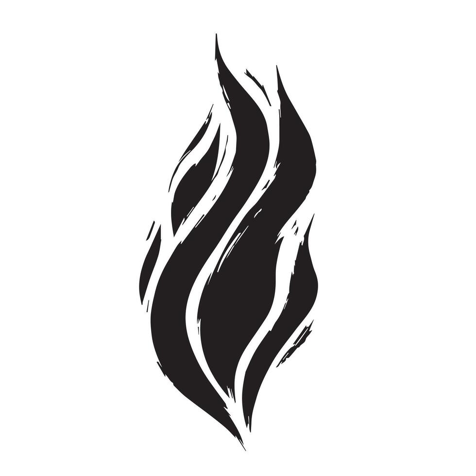 Fierce Energy Black Flame with a Raw Edge vector