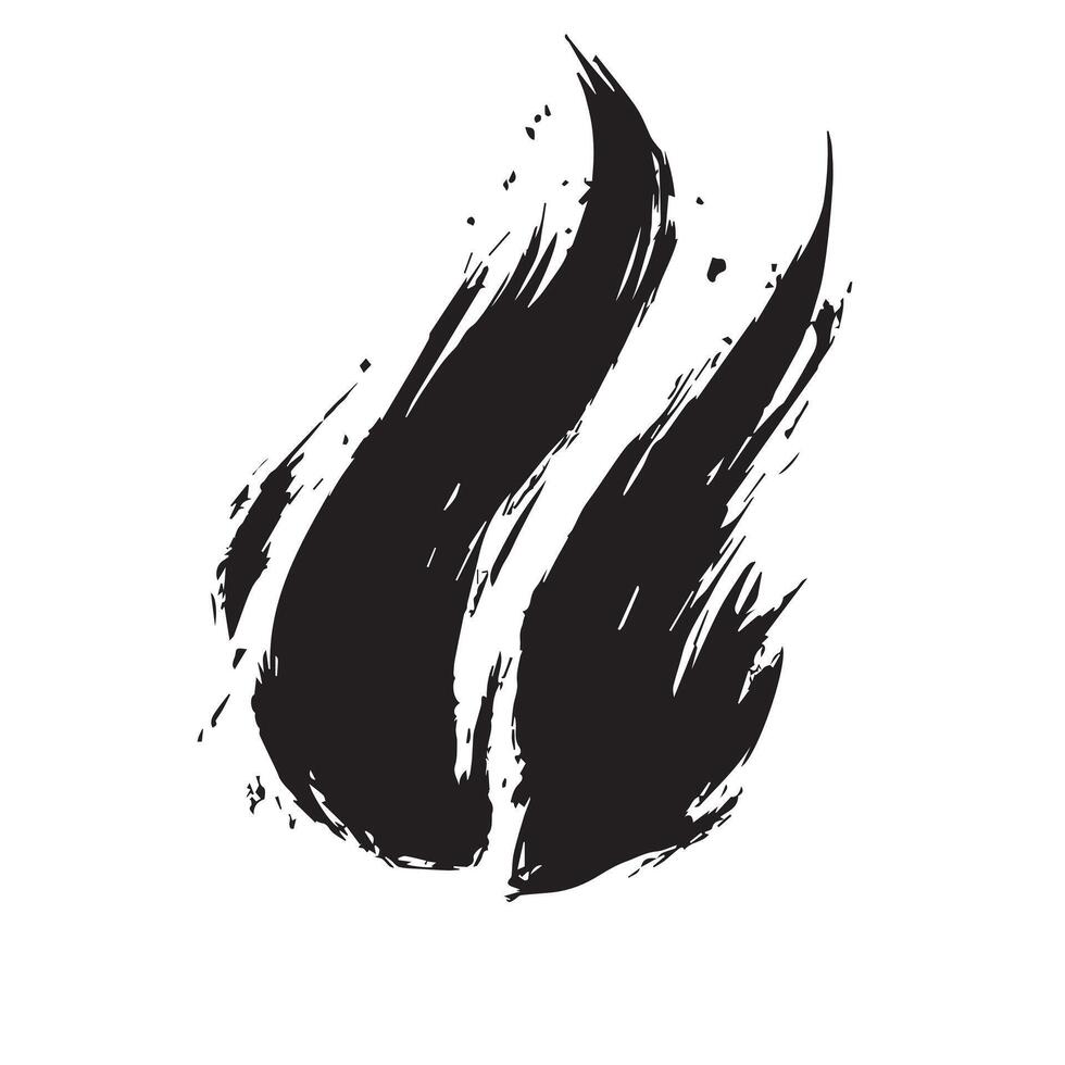 Chaotic Flames Black Fire with Grunge Texture vector