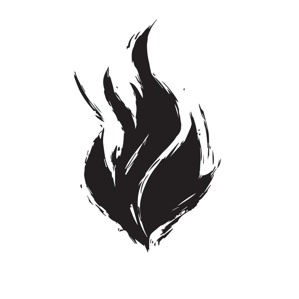 Raw Power Black Flame with Distressed Brushwork vector