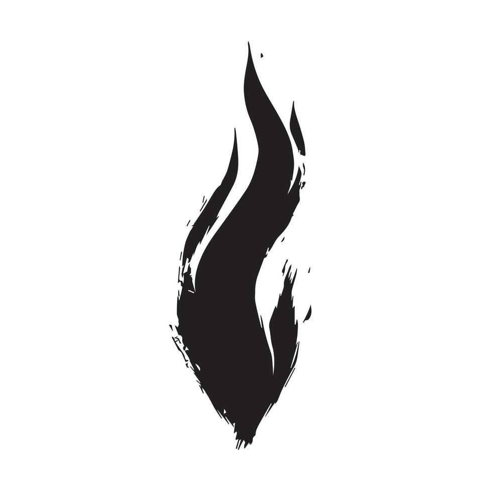 Gritty Fire Symbol in a Rugged Black Style vector