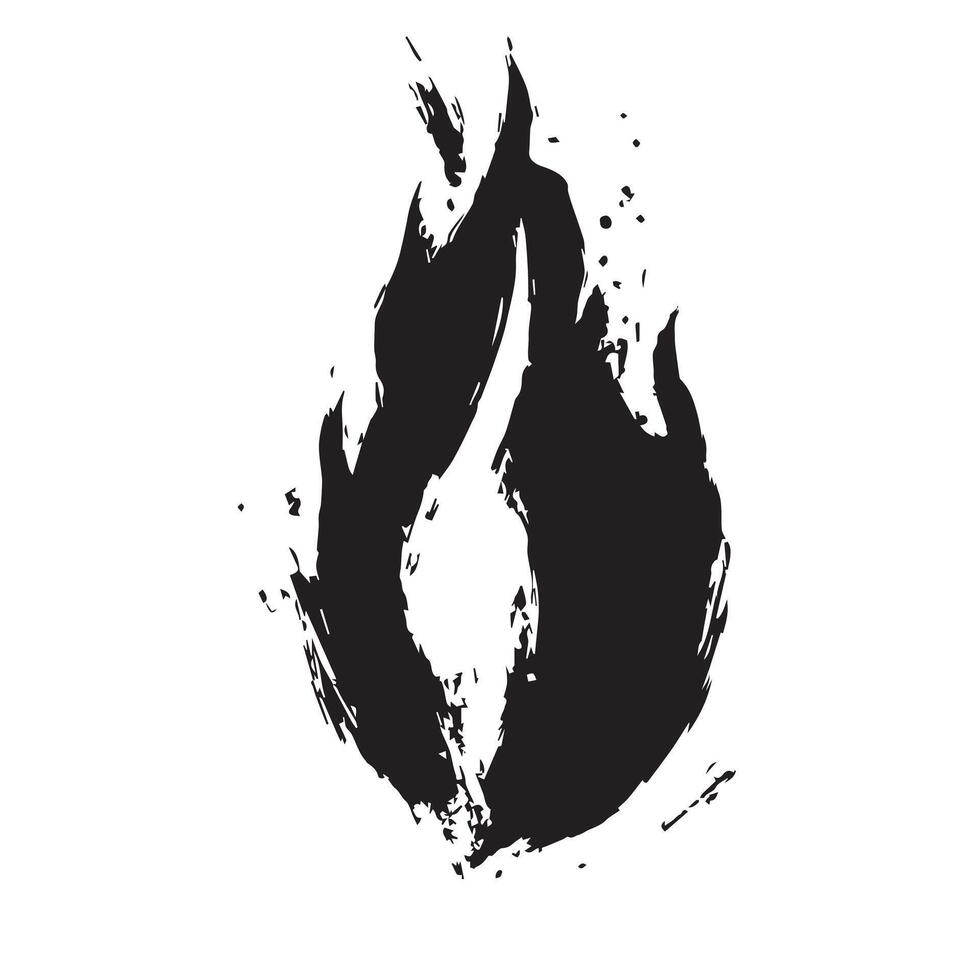 Grunge Spirit Black Flame with a Bold Texture vector