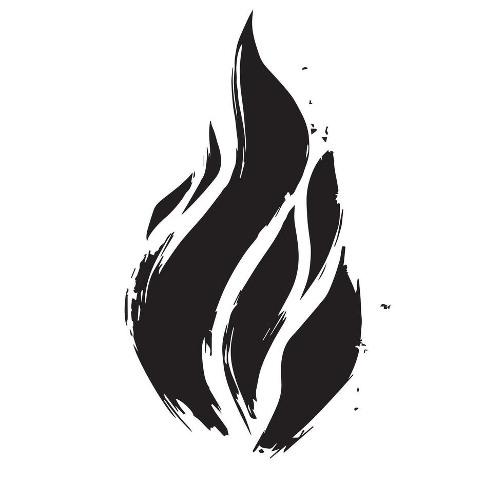 Dynamic Black Flame with a Rough Brush Look vector