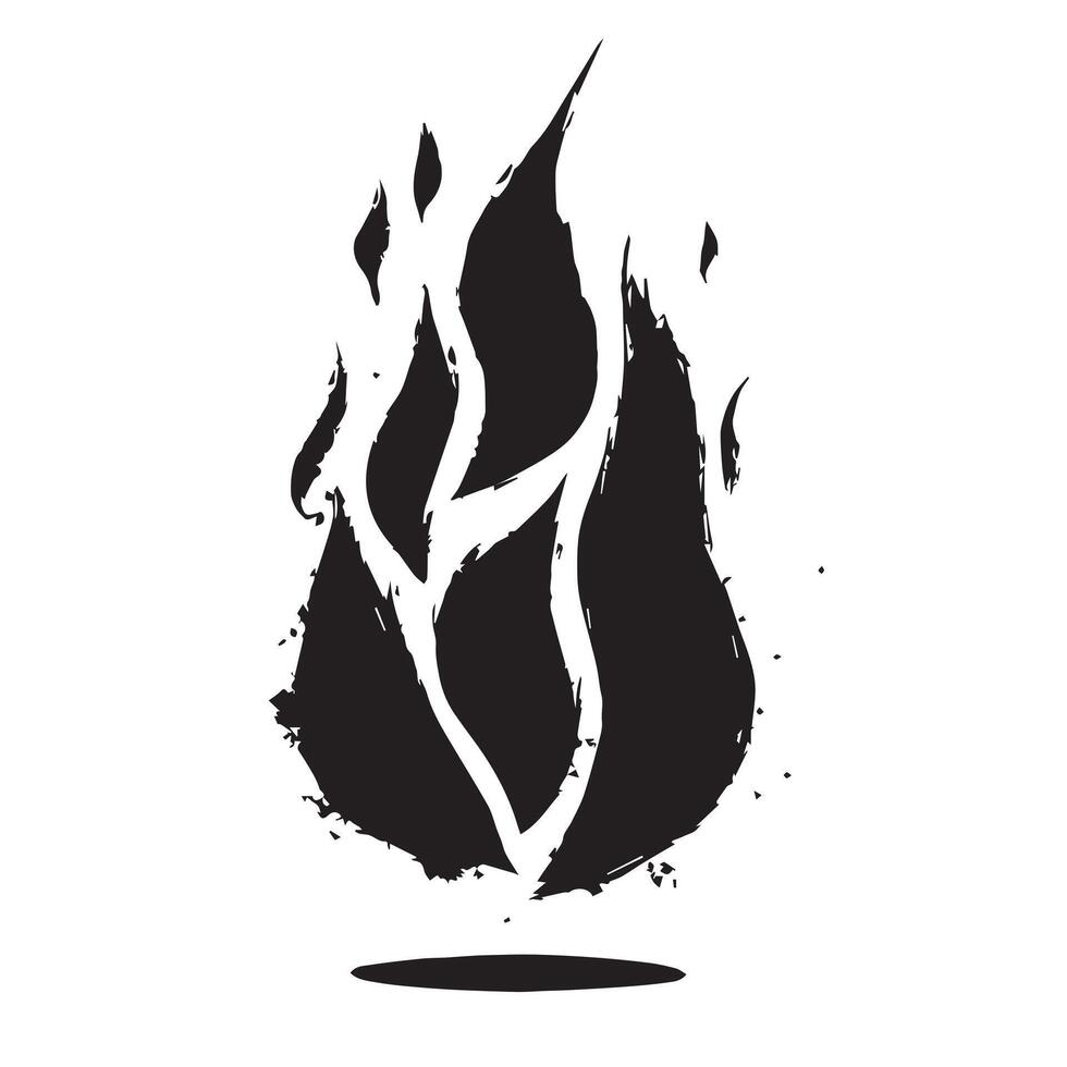 Abstract Heat Black Flame with a Distressed Style vector