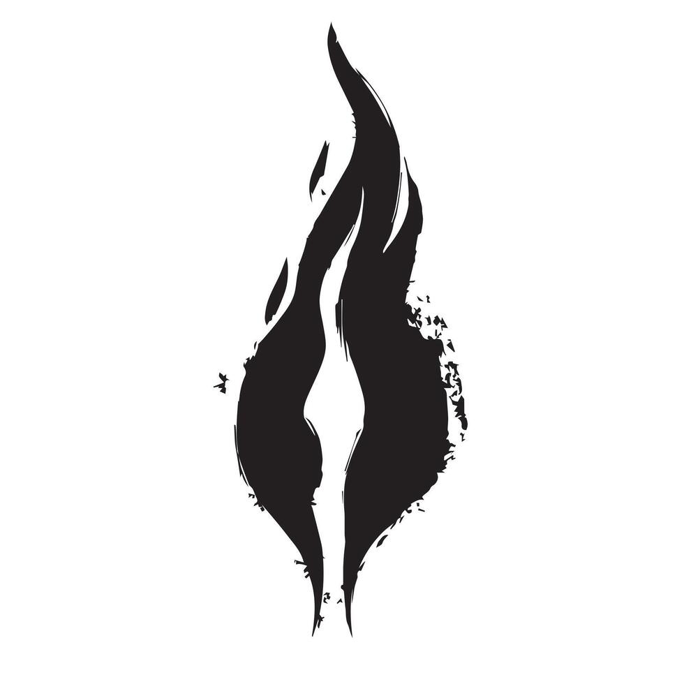 Gothic Inspired Black Fire Icon with a Rough Edge vector