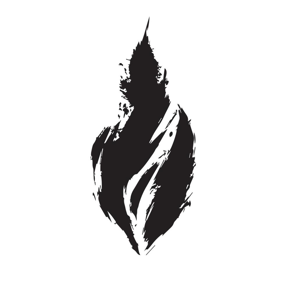 Expressive and Rugged Black Fire Symbol vector