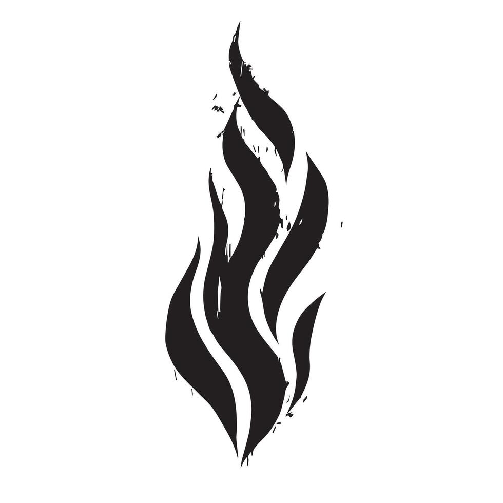 Wild Black Fire Icon with Expressive Texture vector