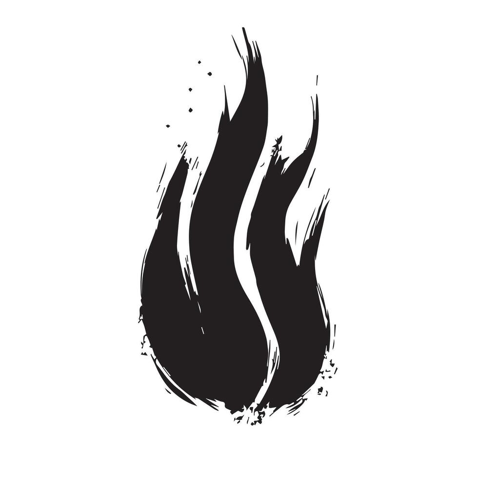 Distressed Black Flame with Urban Grunge Style vector