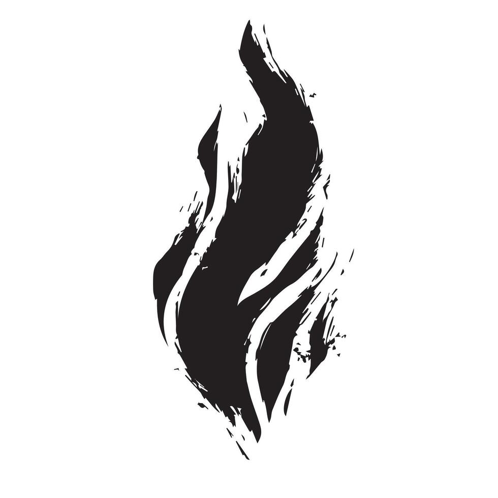 Rugged Black Fire Icon with Bold Strokes vector