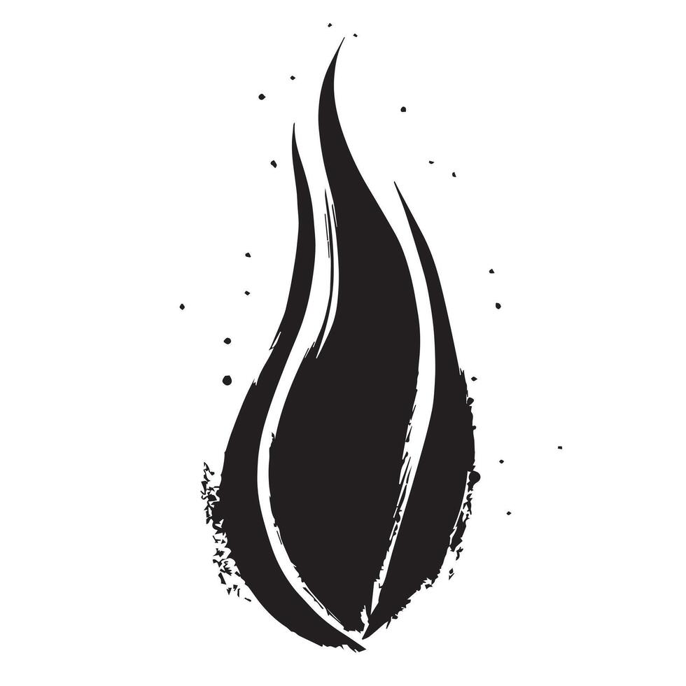Bold Black Flame with Rough Grunge Effect vector