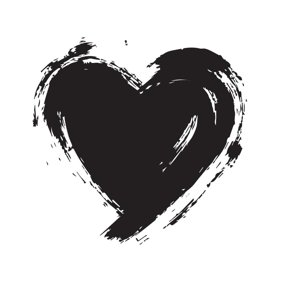 Artistic Black Heart with a Punk Edge vector