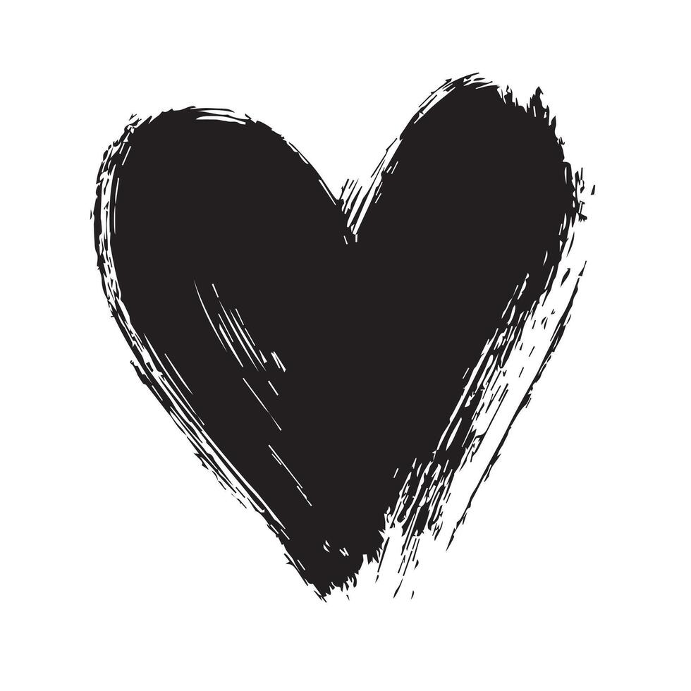 Abstract Love Heart in Bold Ink Strokes vector