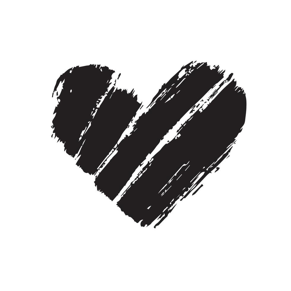 Artistic Black Heart with Rugged Texture vector