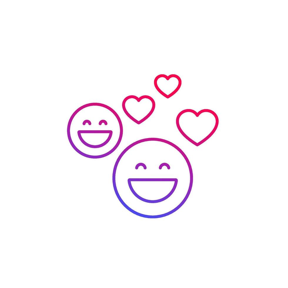 positive, good feedback line icon on white vector