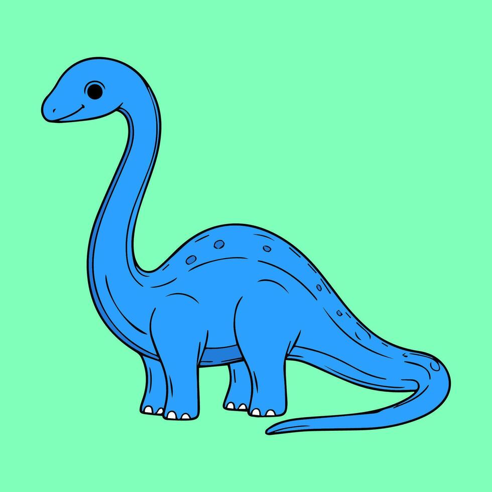 Dinosaur. illustration of a dinosaur on a green background. vector