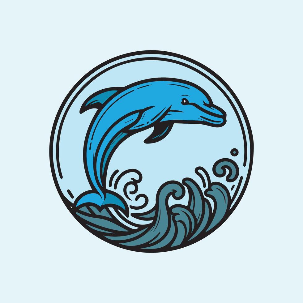 dolphin logo design, illustration graphic. vector