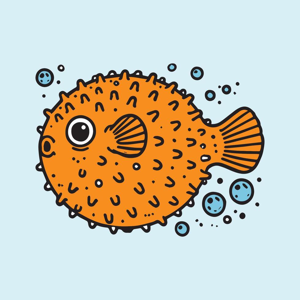 Funny cartoon fish. illustration Cute cartoon fish. vector