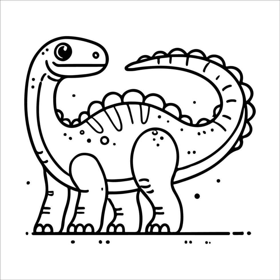 Cute dinosaur coloring page for kids. outline art illustration in outline style. vector