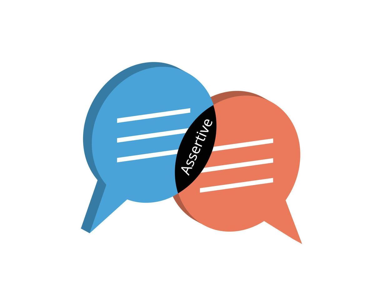 Assertive Communication Skill expressing your point of view in a way that is clear and direct while still respecting others in isometric vector