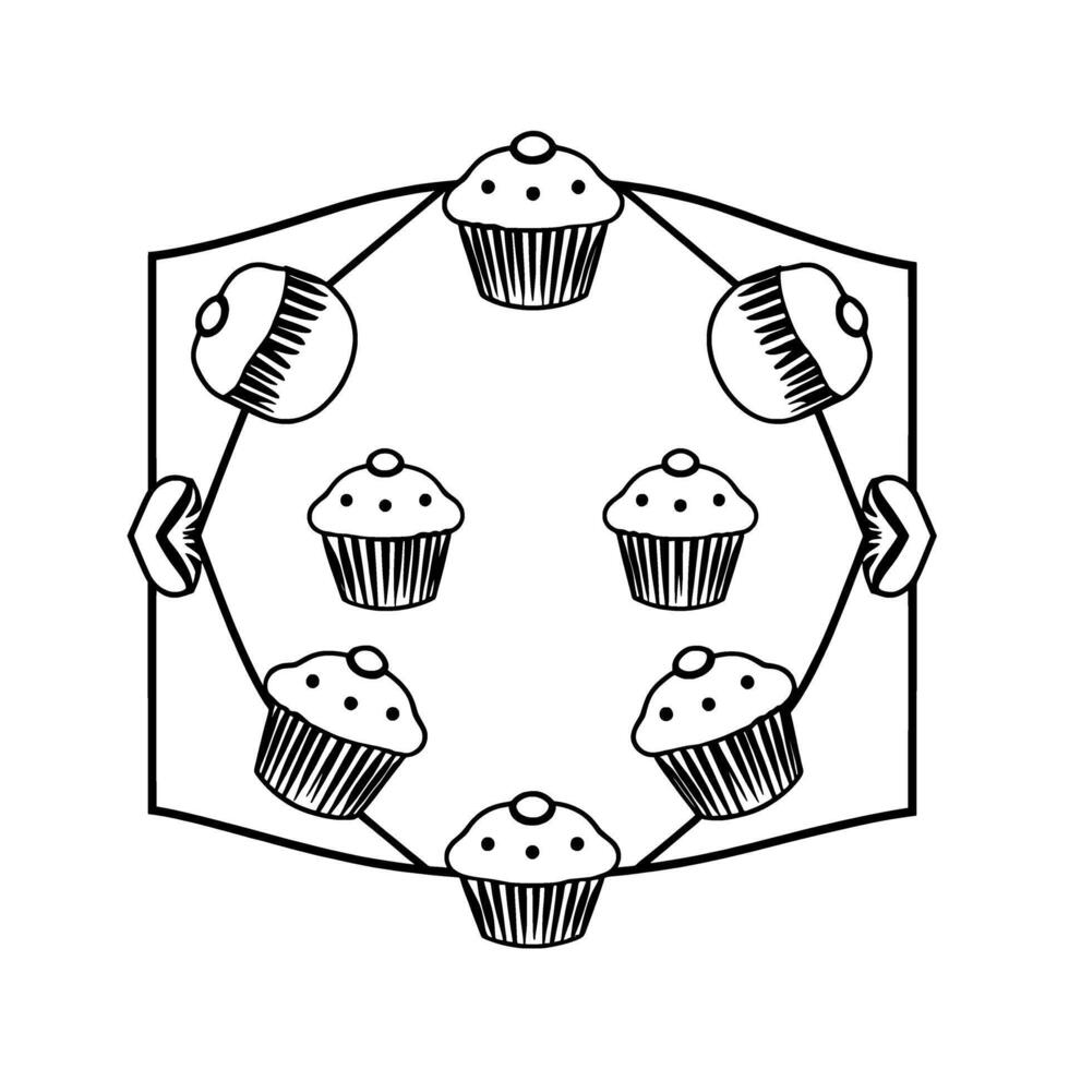 Sweet Cupcakes Delight. A Delicious Pattern of Delightful Treats. Perfect for bakeries cafes and dessert lovers. Scrumptious and visually appealing. vector