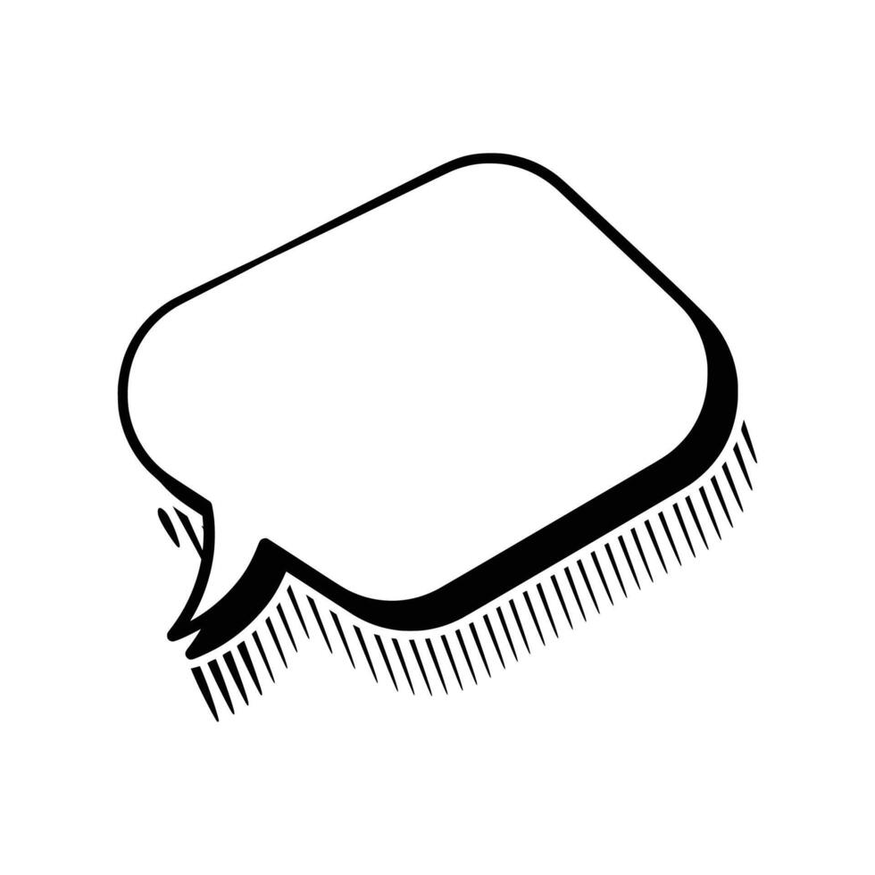 Line Art Chat Bubble with Shadow for Social Media vector