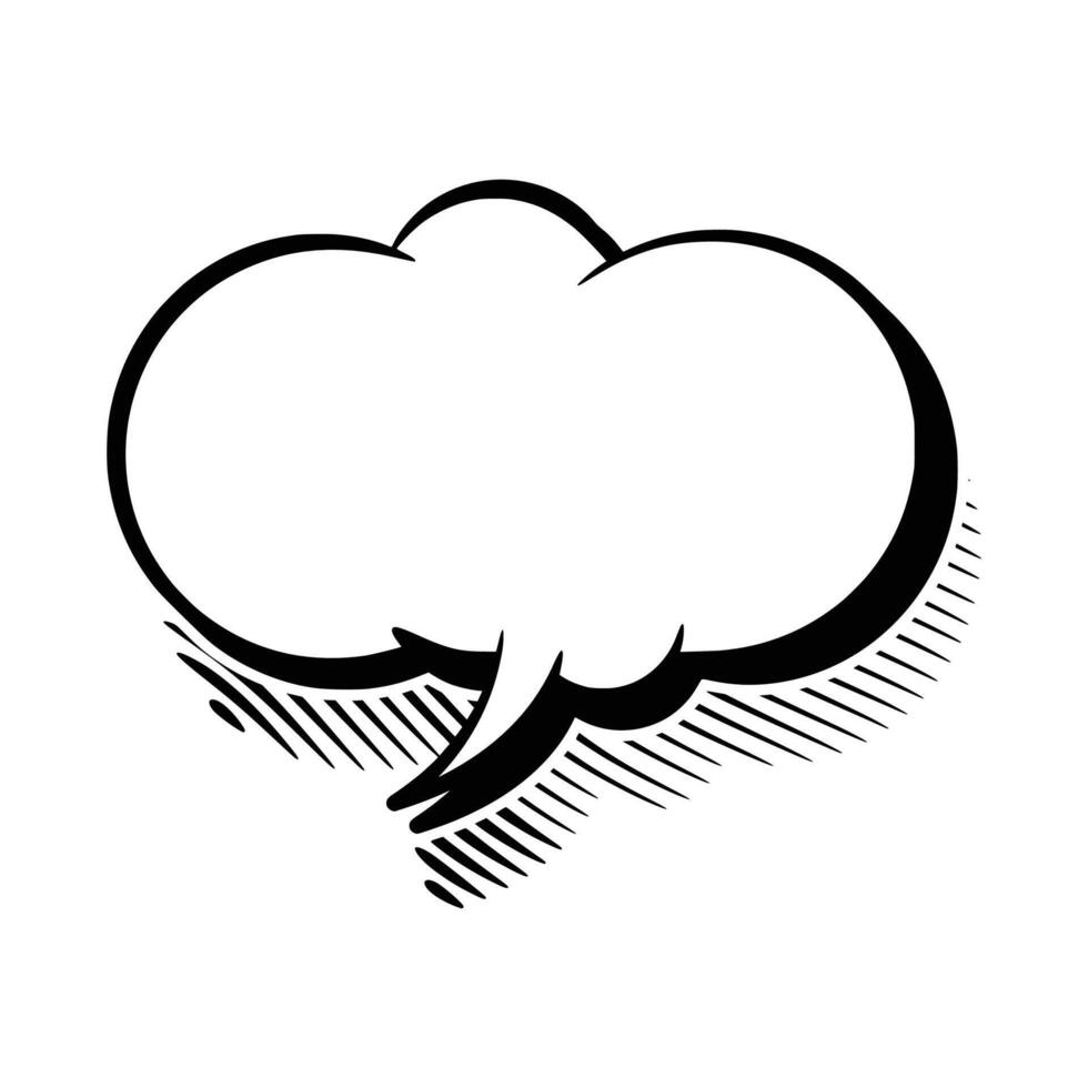 Simple Thought Bubble with Outline Shadow Illustration vector