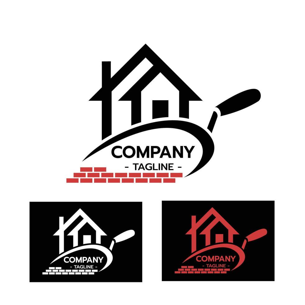 Bricklayer logo template illustration vector