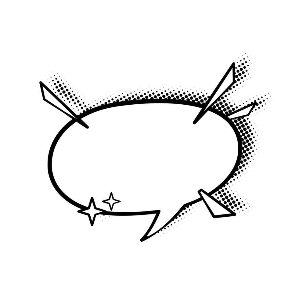 Line Art Thought Bubble with Halftone Shadow for Education vector