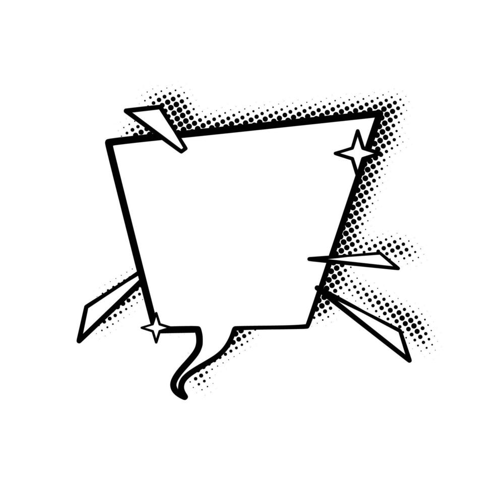 Versatile Line Art Chat Bubble with Halftone Shadow for Apps vector