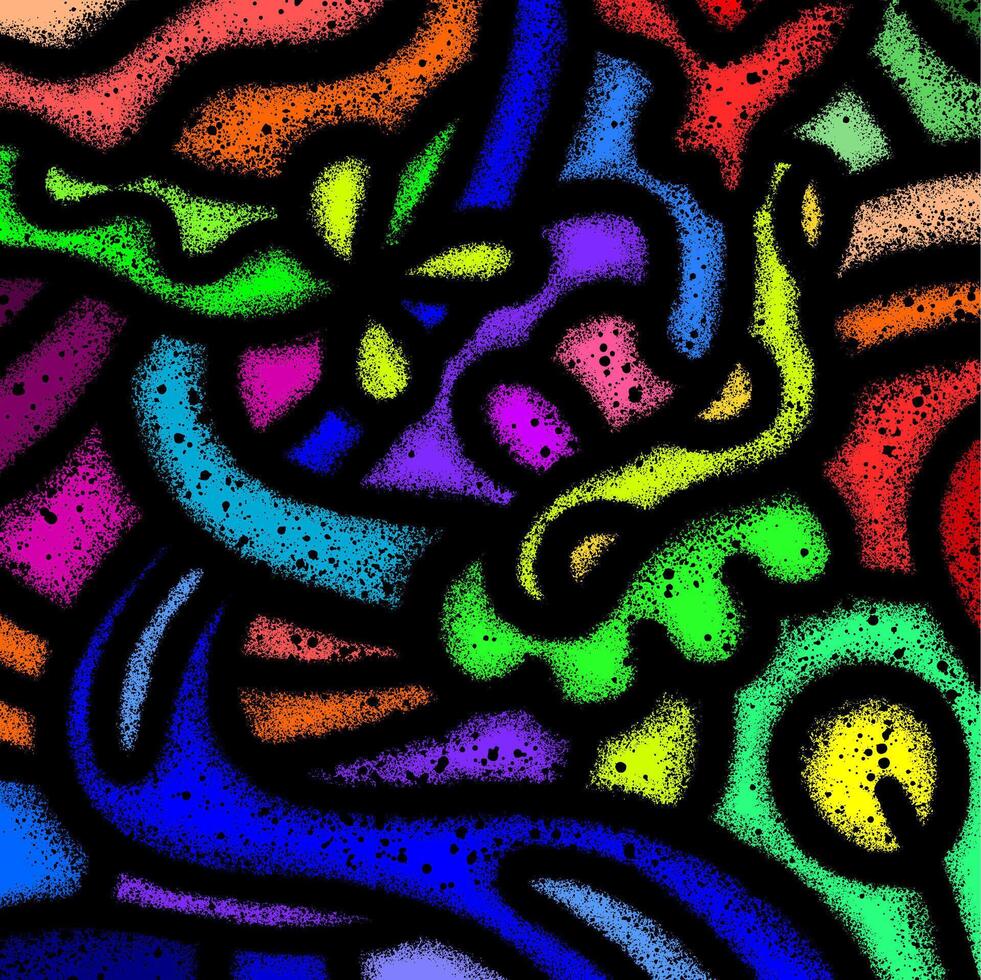 abstract style graffiti art painted with colorful sprays vector