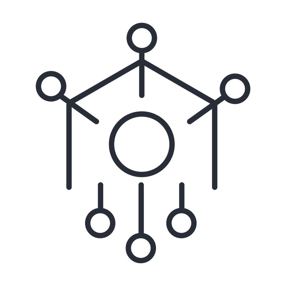 Neural network icon. .Editable stroke.linear style sign for use web design,logo.Symbol illustration. vector
